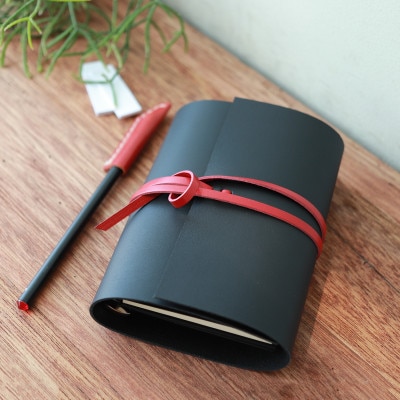 【KAKURA】紐巻きmini6穴システム手帳 urushiブラック