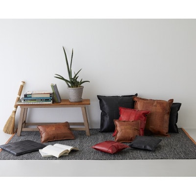 【KAKURA】レザークッション tunagu35 アンティークブラウン