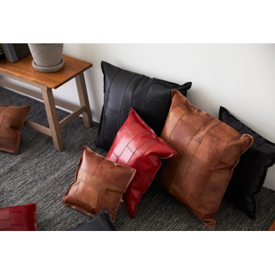 【KAKURA】レザークッション tunagu35 アンティークブラウン