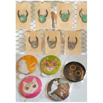 高槻ねこの会謹製【保護猫応援!】グッズセット(ヘアゴム&缶マグネットタイプ)