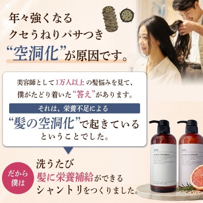 【毎月定期便】RIN. 美容液アミノ酸シャンプー&トリートメントセット 各500ml全3回