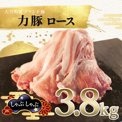 大月町産ブランド豚!力豚ロース しゃぶしゃぶ3.8kg