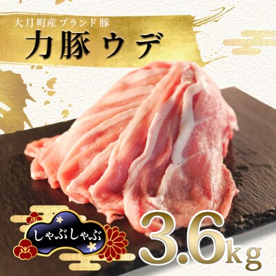 【国産】力豚 豚肉 ウデ肉3.6kg 小分け ブランド豚  炒め物 生姜焼き 豚汁 ポーク 大容量