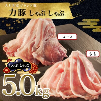 【国産】力豚 豚肉 もも ロース しゃぶしゃぶ 2種 5kgセット 小分け ブランド豚 豚しゃぶ 鍋