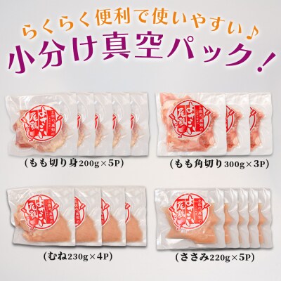 国産 鶏肉 4種 3.9kg もも むね ささみ 小分け 冷凍 高たんぱく 低脂質 よさこい尾鶏