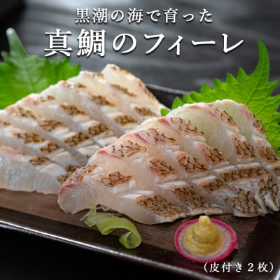 真鯛フィーレ(皮つき×2)計500〜740g 冷蔵 真空 柏島 活〆 湯引き・炙り向け 配達日指定可