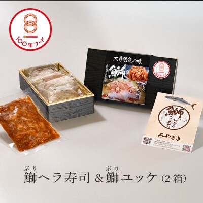 鰤ヘラ寿司&鰤ユッケ 2箱 文化庁認定 100年フード 郷土料理 伝統 ぶり ブリ ユッケ 冷凍便