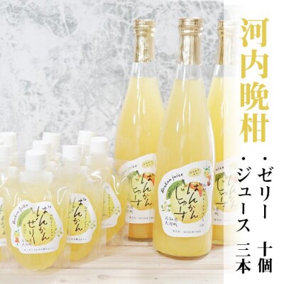 【高知県大月町産】ばんかんじゅーす3本・ばんかんぜりー10個セット