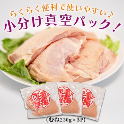 高知県産若鶏 むね肉690g ブランド鶏 よさこい尾鶏