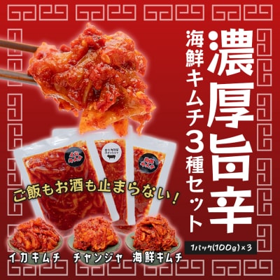濃厚旨辛 海鮮キムチ イカキムチ タラチャンジャ 3種セット 各100g ご飯のお供 お酒の肴 晩酌