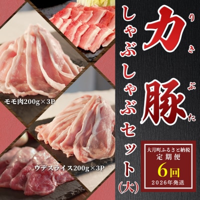 【定期便 6回】ブランド豚 力豚しゃぶしゃぶセット(大)