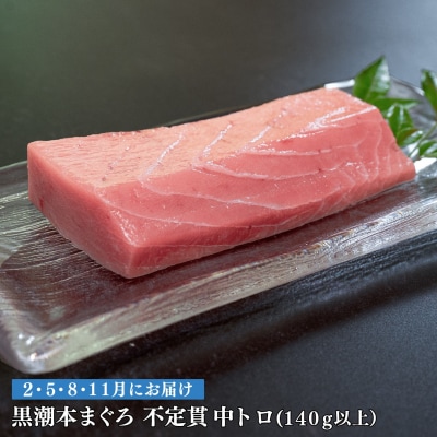【定期便 4回】高知県産 本マグロ 中トロ 養殖 1柵 140g (不定貫)