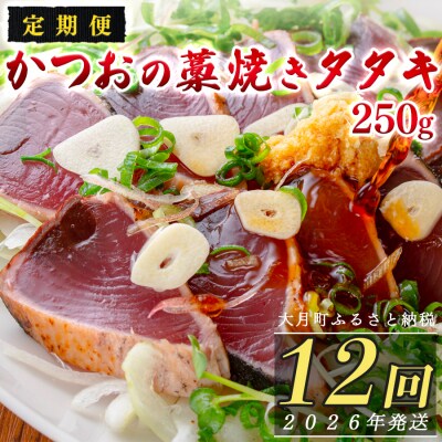 【定期便 12回】本場 高知 かつおの藁焼きたたき 250g以上 かつお カツオ 鰹のたたき 冷凍