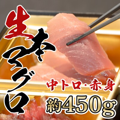 生 本マグロ 中トロ 赤身 刺身 約450g 冷蔵 養殖 トロ 本まぐろ 本鮪 刺し身 海鮮丼