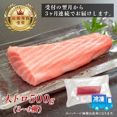 訳あり まぐろ マグロ 本鮪 黒潮本まぐろ 大トロ 定期便 3回 500g × 3回 刺身