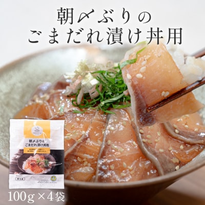 朝〆ぶり ごまだれ漬け丼用 100g×4袋 養殖 ブリ鰤 小分け 冷凍 簡単調理 人気 海鮮丼