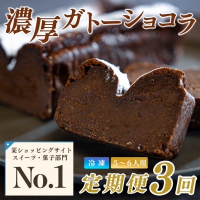 濃厚 ガトーショコラ 1本 18cm 定期便 3回 なめらか 小麦粉不使用 チョコレート ケーキ