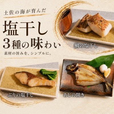 干物セット 3品 土佐の朝ごはん 冷凍 個包装 焼き魚 ご飯のお供 2～3人前 高知県 大月町