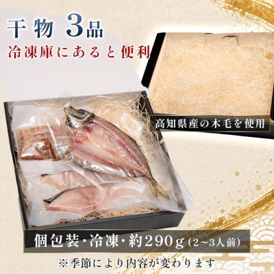 干物セット 3品 土佐の朝ごはん 冷凍 個包装 焼き魚 ご飯のお供 2～3人前 高知県 大月町