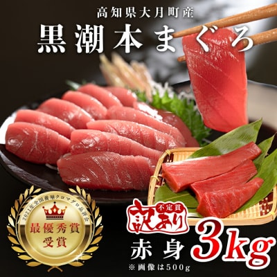 訳あり 不定貫 国産 黒潮本まぐろ 赤身 計3kg