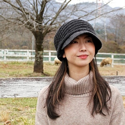 【令和7年12月1日より価格を見直しました】メリノン「ふわふわ羊毛キャスケット」