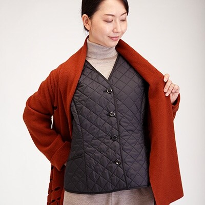 【令和7年12月より価格を見直しました】メリノン「羊毛綿インナーベスト」レディース(M/ブラック)