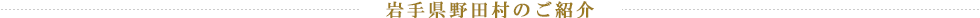 岩手県野田村のご紹介